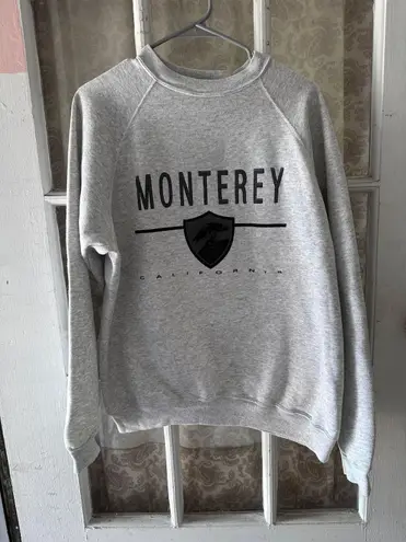 Hanes Vintage Monterey California Crewneck Light Grey Size Large 