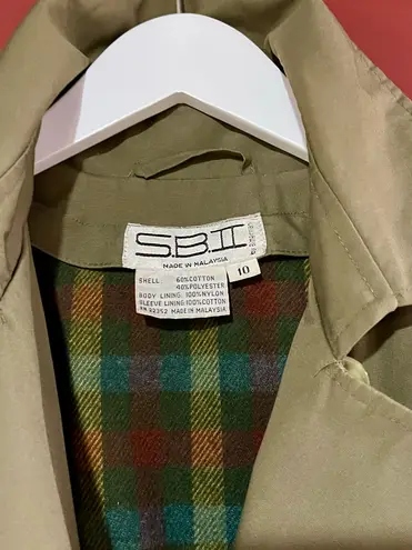 Vintage Olive Trench Coat Green Size 10