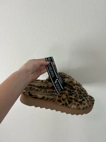 Koolaburra by Ugg Koolaburra UGG Fuzz'n Slipper Backstrap Slide Cheetah Sandals size 9
