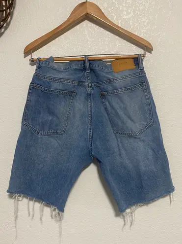 Denim & Co & Denim Brand Womens Jean Shorts Blue Cut Off Stonewash Mid Rise Distressed 32