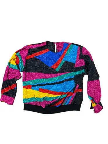 Vintage 90s Gianna Woman Colorblock Abstract Pullover – Women’s Multiple Size 18
