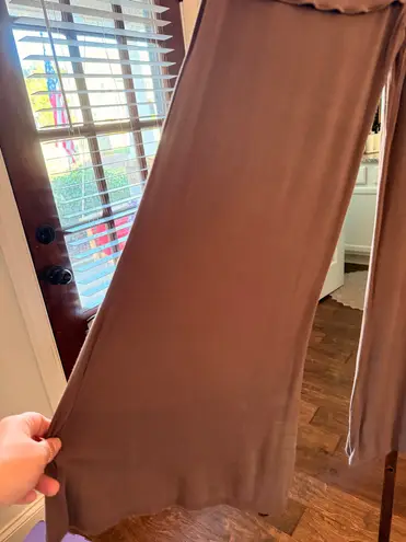 Luna Claire EUC High Waist Skirted Cropped Wide Leg Pants Brown