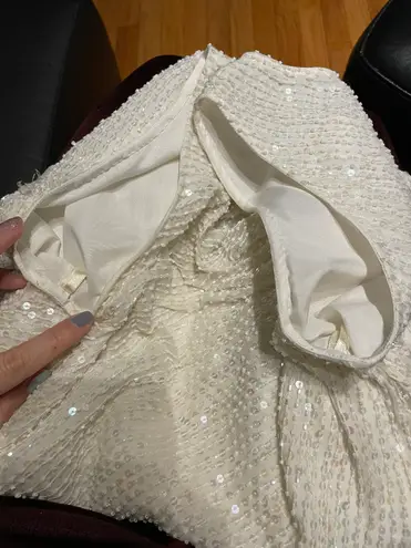 XScape Vintage Silk Embellished Beads Sequin Blouse Shiny Holidays Party Club