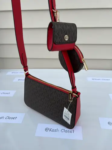 Michael Kors MK Jet Set Travel SM Crossbody With Tech Attach -Flame - Image 2