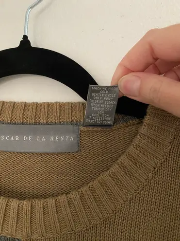 Oscar de la Renta Plaid Sweater XL Brown