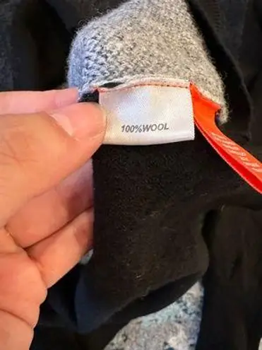 Christopher Fischer 100% wool wolf face intarsia pullover sweater Black Size M