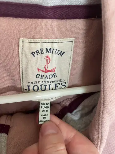 Joules Myra Heavyweight Half Zip Hoodie Pink Size M