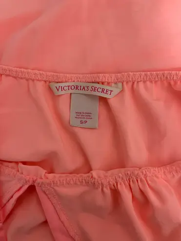 Victoria's Secret Babydoll Coral Slip Dress Lingerie size Small Satin Details