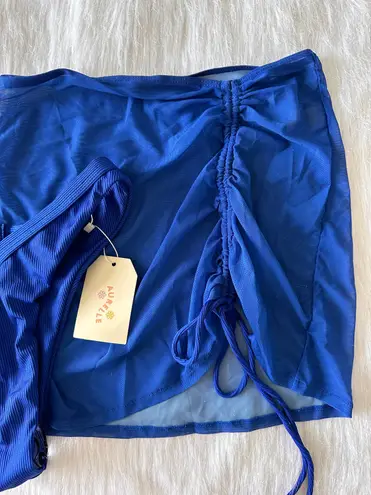 Aurelle Swim NWT Cosmo Bikini Bottoms And Ruched Skirt