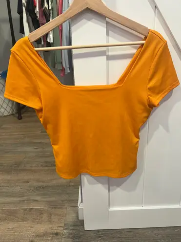 Dry Goods orange square neck top