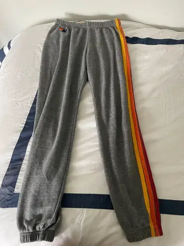 Aviator Nation 5-Stripe Sweatpants - Heather Grey - Women's XSāļøššš¼āāļø