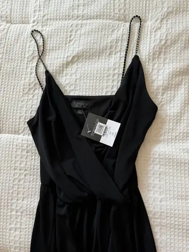 Topshop Black Romper With Sparkly Straps