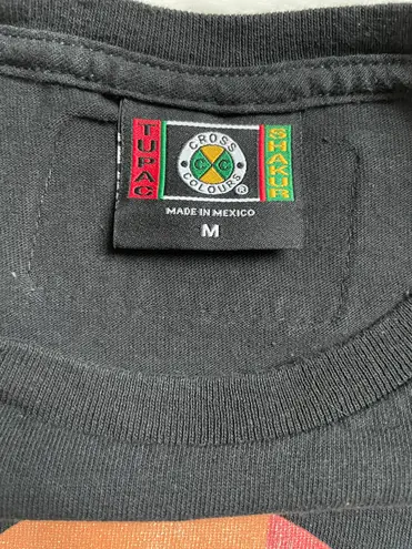 Rare Cross Colours Tupac shakur hip hop pop art short sleeve tee Black Size M