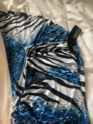 ENTRY patterned one shoulder dress