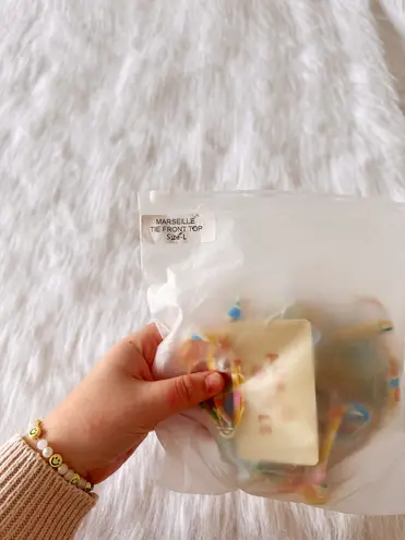 Aurelle Swim NWT Marseille Tie Front Bikini Top