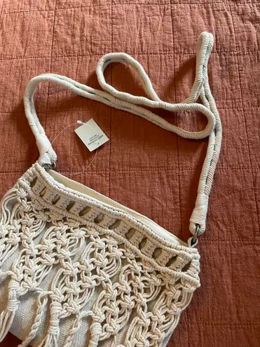 American Eagle Y2K AEO Macramé Tasseled Crossbody Purse