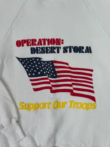 TEE JAYS Vintage 1990s Operation Desert Storm Support Our Troops Sweatshirt