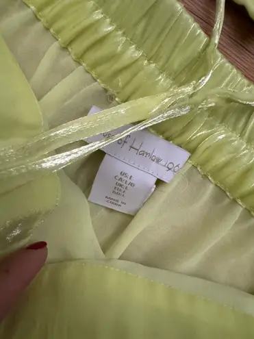 House of Harlow Y2k holographic iridescence Pant Set Shirt high Rise colorful neon coquette tie