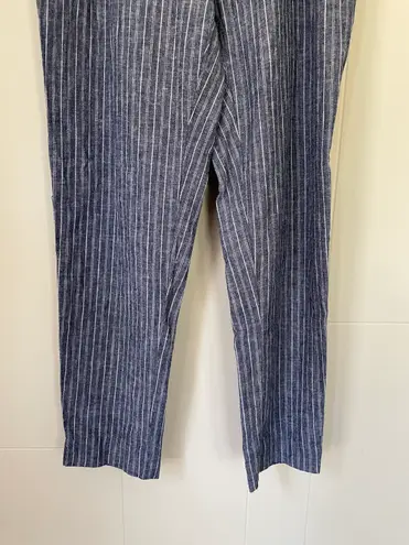 Lounge Beach Lunch linen cotton pants blue striped drawstring Women’s Small