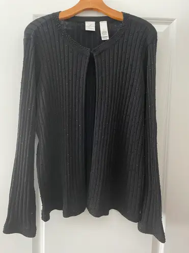Charter Club black sparkle sweater cardigan.