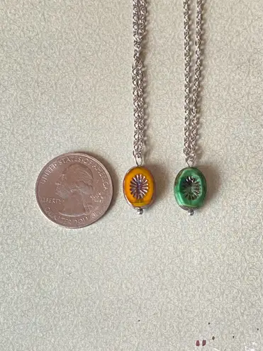 Handmade retro vintage chic whimsical style quality Czech glass bead simple necklace🧡