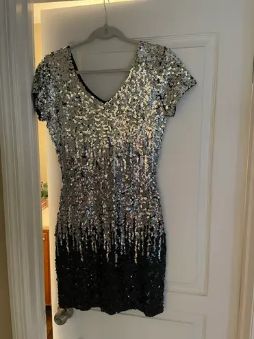 Sequin Dress Silver Size M