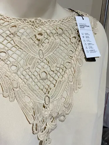 Zanzea NWT Collection Beige bone Asymmetric Tunic blouse front detail Women S