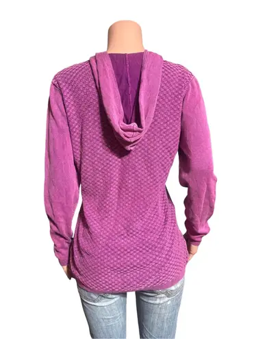 Pulp long sleeve v neck boysenberry pullover with hooded sweater L Purple Size L