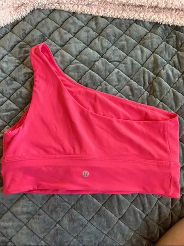 Lululemon One-Shoulder Sports Bra (Hot Pink)