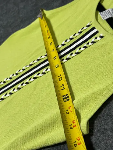 Alberto Makali Lime Green Knit Top Size M Sleeveless