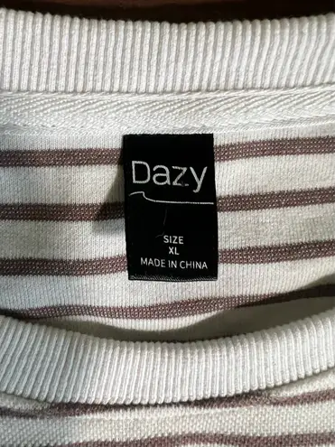 Neutral Aesthetic Oversized Striped Long Sleeve Shirt – XL Tan