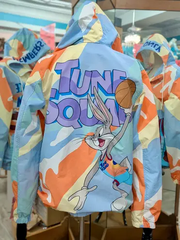 Members Only Space Jam Looney Tunes Windbreaker Jacket Taz Bugs Bunny Small - Image 5