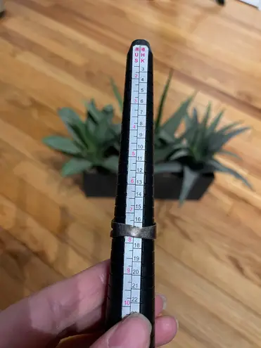 Sterling Silver Vintage .925 Mother of Pearl Inlay Band Ring Pastel Coquette Sz 8 - 7.5