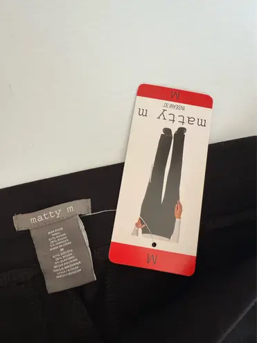 matty m Black Pull-On Straight Leg Pants Women’s Size M Stretch Comfort Fit New
