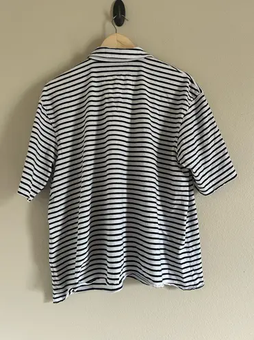 Frank & Eileen Navy white Striped Heritage PATTY Short-Sleeve Popover Henley