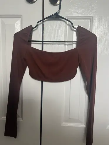 SheIn brown cropped longsleeve 