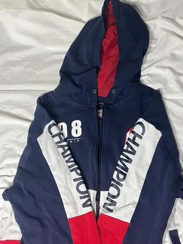 Copper Rivet Men's Red, White, Navy 1998 Full Zip Hoodie Size 3XL Blue
