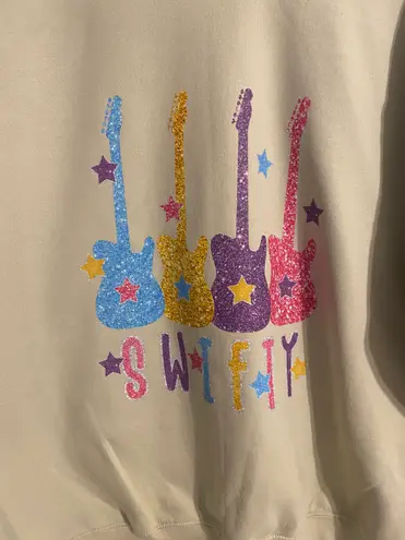 SWIFTY Guitars Faux Glitter Matte Sweatshirt Tan