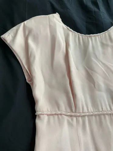 Donna Ricco Vintage Baby Pink Beaded Gown