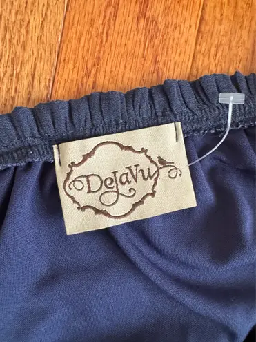 Deja Vu Navy Blue Long Sleeve Tiered Mini Dress