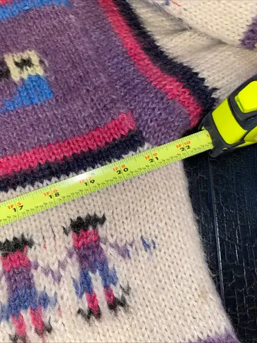 Vintage 80s Peruvian Alpaca Folk Hand Knit Sweater Llama Peru Multiple Size XL