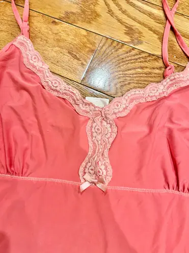 secret treasures VTG Plus SIZE coral& cream Lace Lingerie nightgown 2XL