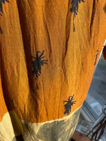 Womens Vintage always Caroline elephant and palm tree print summer long dress Orange Size 8