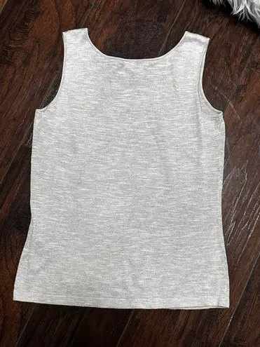 Lafayette 148 linenblend scoopneck sleeveless tank top