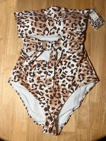 Aerie One Piece Full Coverage Swimsuit Animal Print Medium BNWTS $59.96