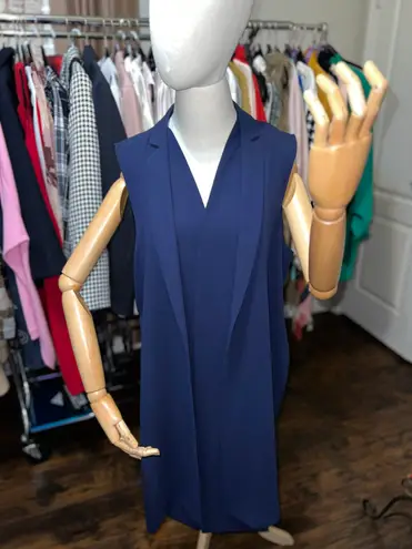 BCBG MAXAZRIA Tasha Sleeveless Long Vest Blue Navy xl