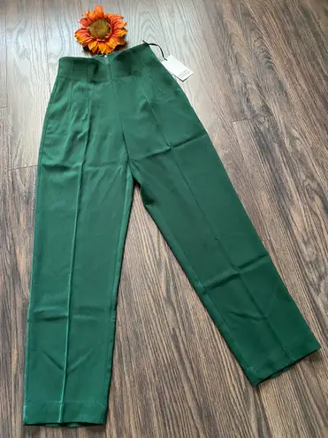 Unique Vintage NWT  Emerald Green High Waisted Trouser Pants | X-SMALL |