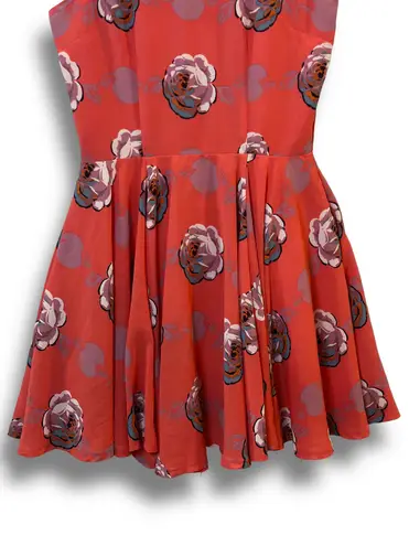 Maison Jules Hibiscus Bloom Combo Pink Sleeveless Floral Fit And Flare Mini Dress