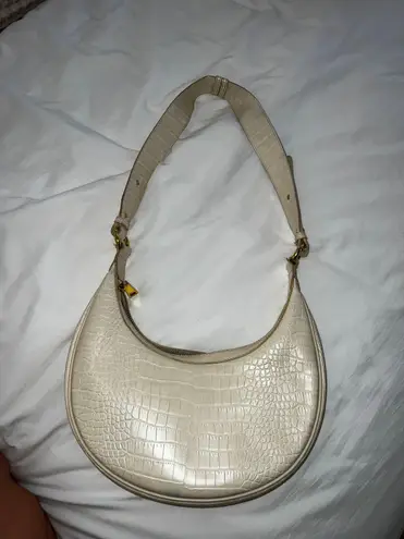 JW Pei Cream Leather Crescent Purse