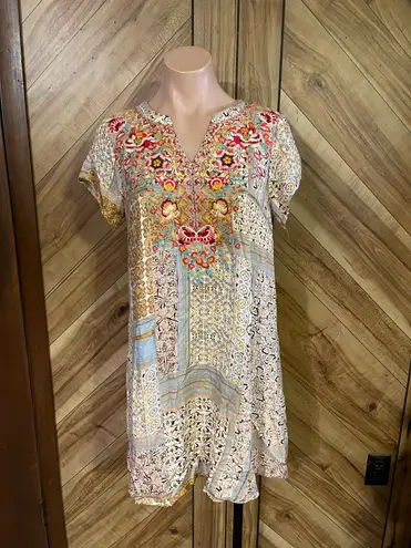 Savanna Jane Floral Embroidered Tunic Dress Women’s Small Boho Festival Multiple